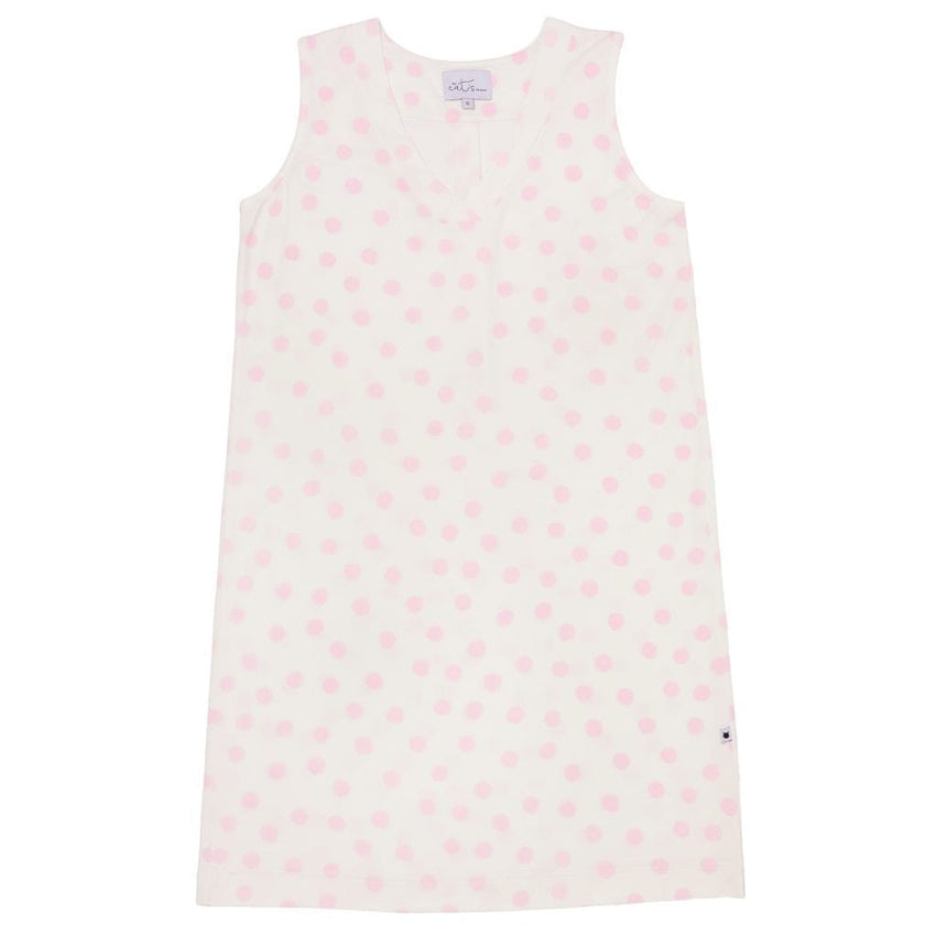 Sprinkle Dots Pima Knit Nightgown - Pink Extra Pink