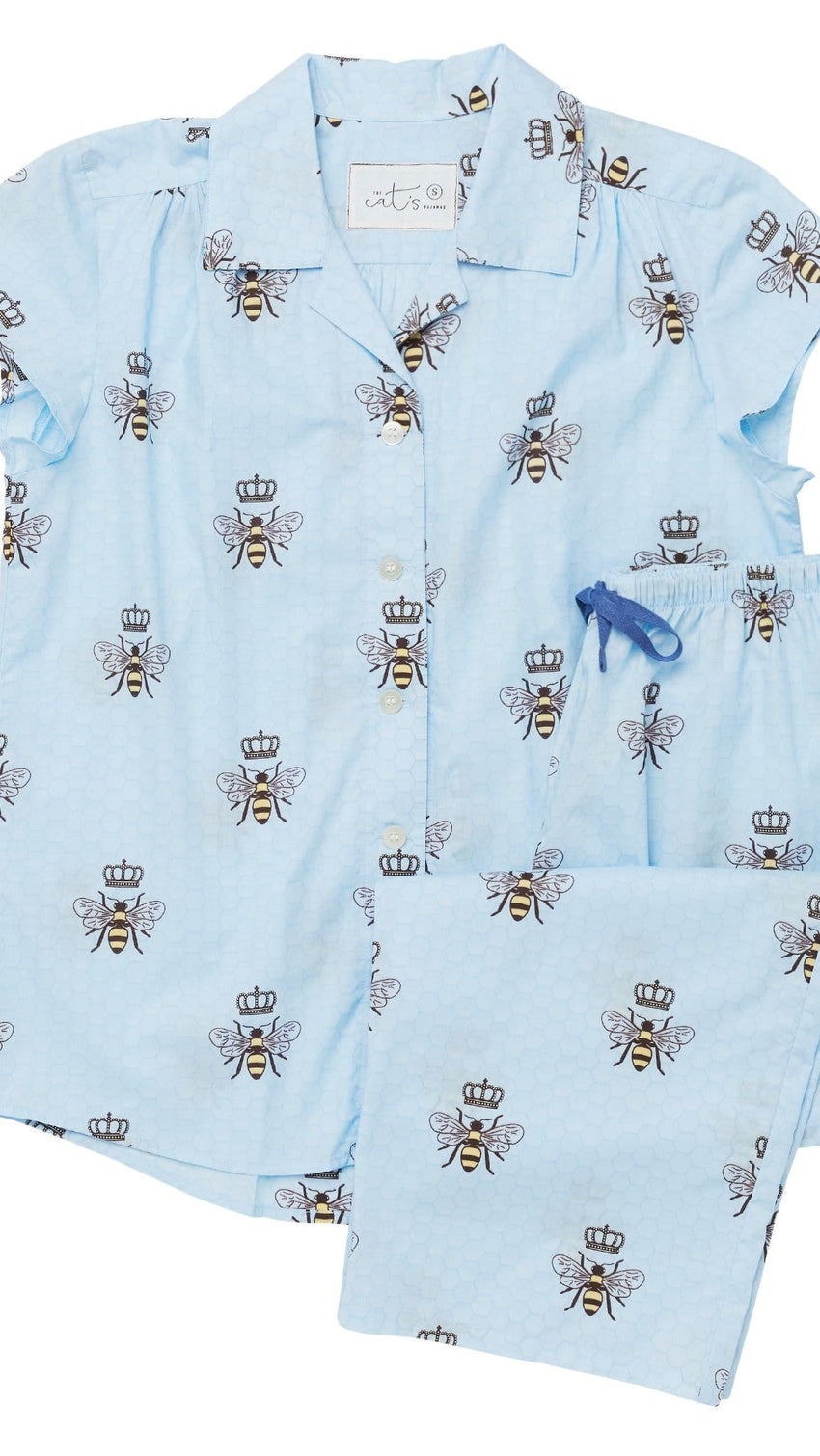 Queen Bee Luxe Pima Capri - Blue wide Blue