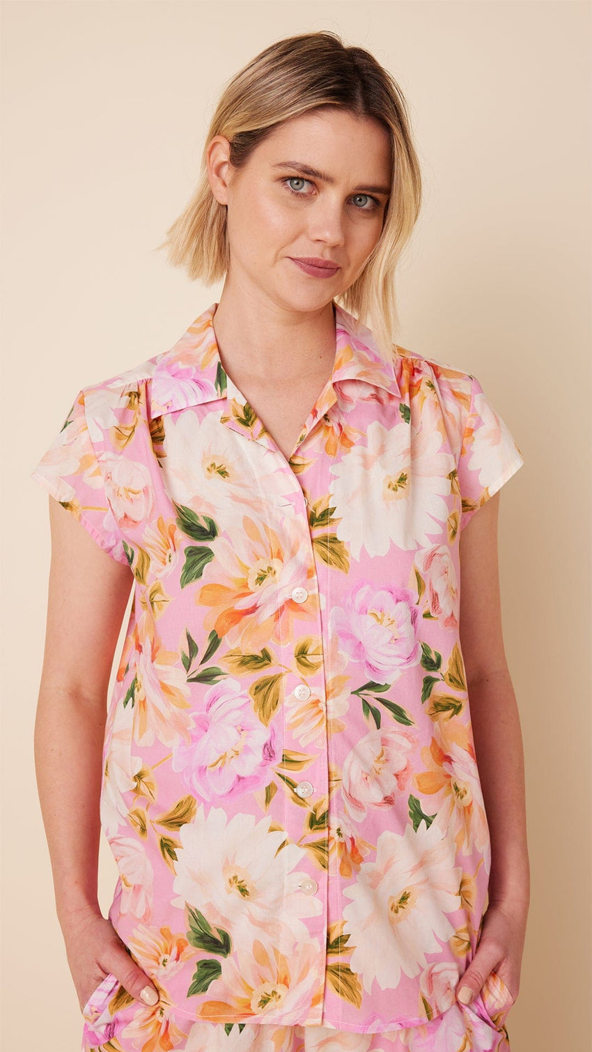 Blush Rose Luxe Pima Capri Set Extra Pink