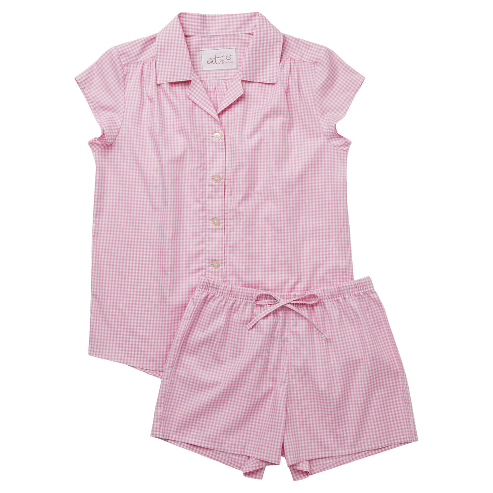 Classic Gingham Pink Short Set Extra Pink