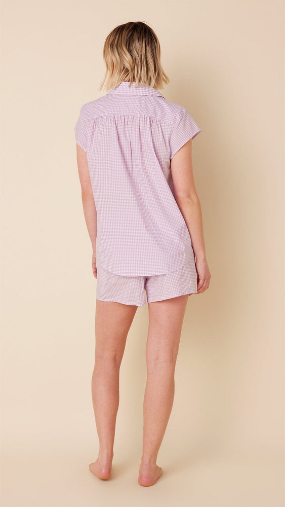Classic Gingham Luxe Pima Short Set - Lavender Hover Lavender