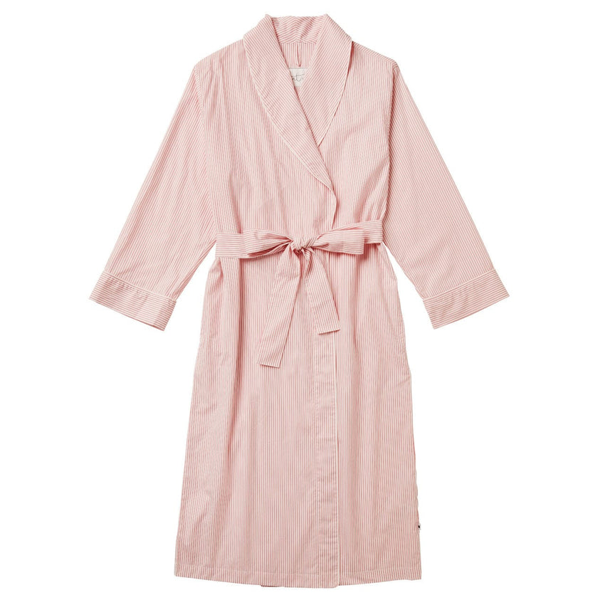 Simple Stripe Luxe Pima Shawl Collar Robe Wide Red
