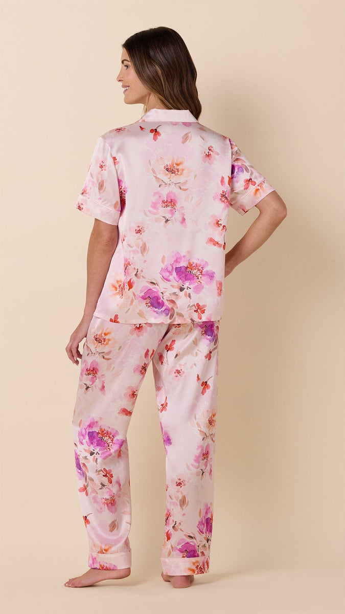 Morning in Savannah Short-Sleeved Silk Pajama – The Cat's Pajamas