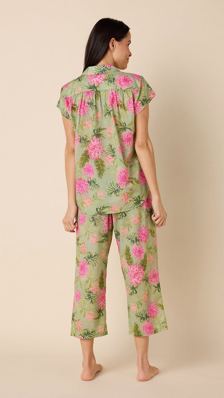 Veranda Bloom Voile Capri Hover Green