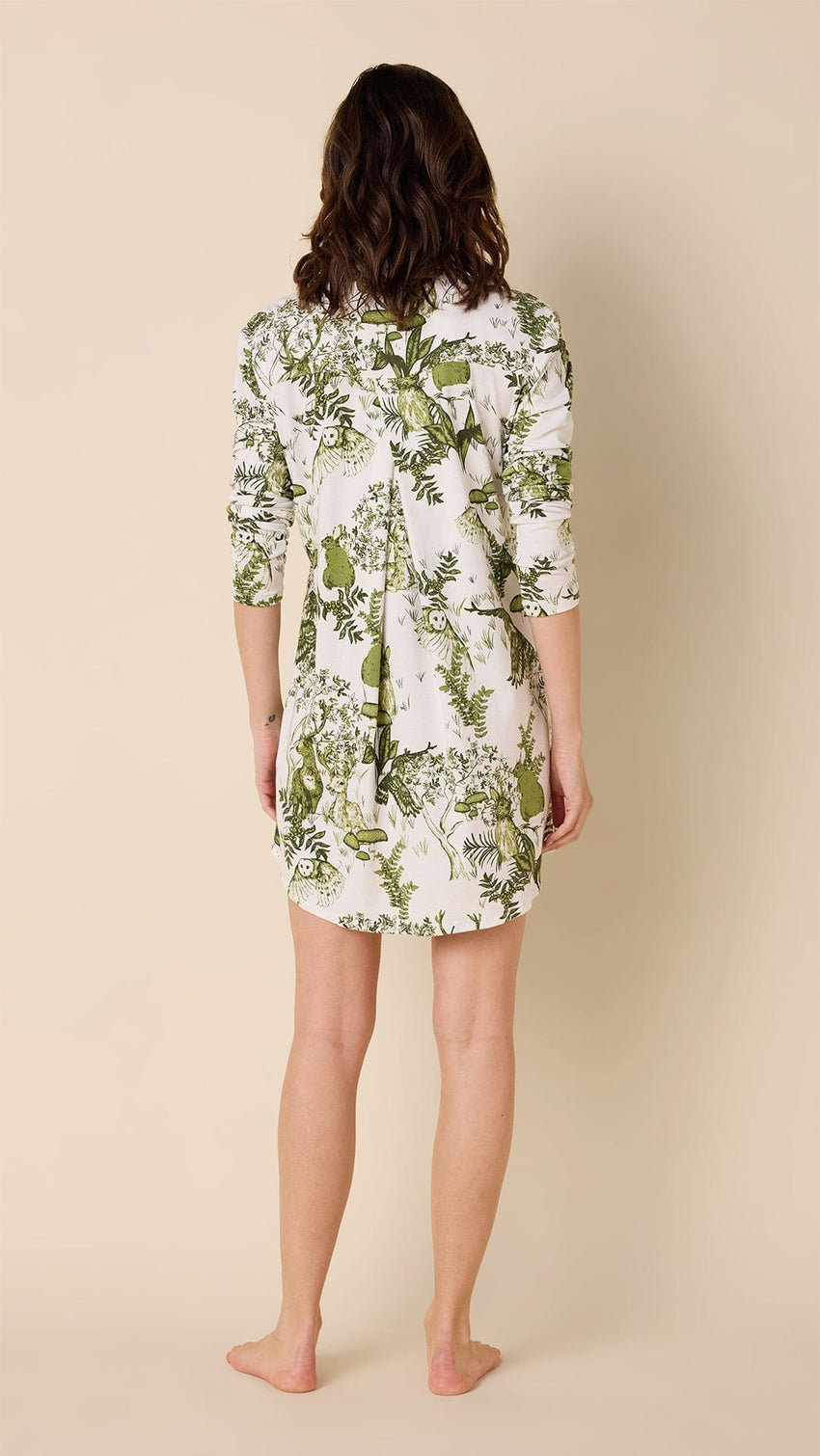 Woodside Pima Knit Night Shirt White Hover