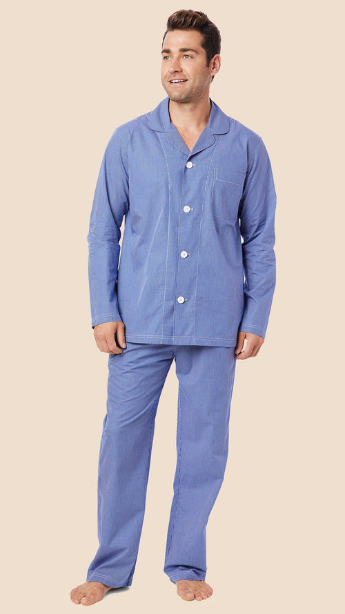 Charleston Men's Luxe Pima Pajama - Blue Main Blue
