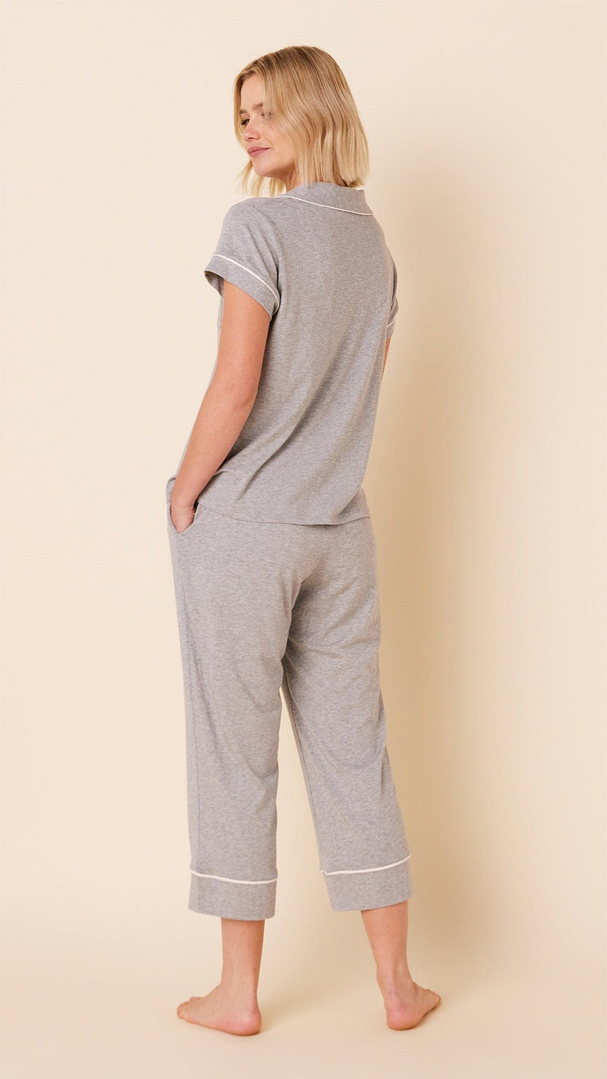 Classic Pima Knit Capri - Heather Grey Hover Heather Grey