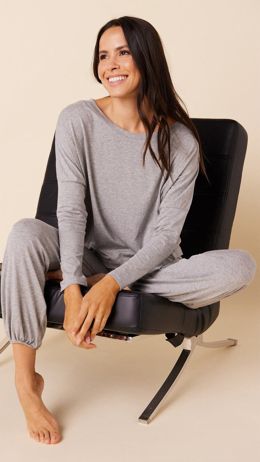 Classic Pima Knit Pullover Set - Heather Grey Extra Heather Grey