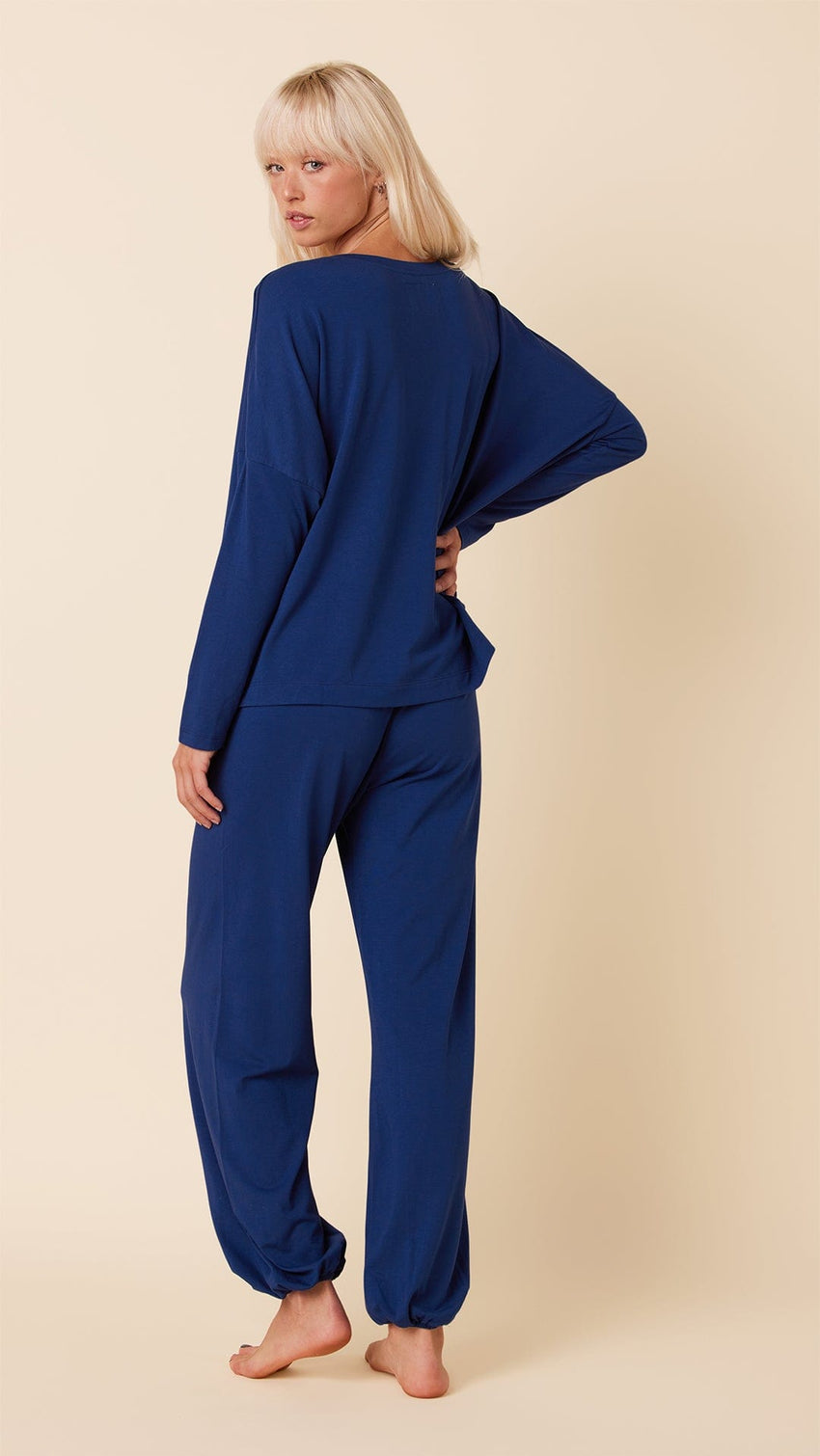 Classic Pima Knit Pullover Set - Marine Blue Hover Marine Blue