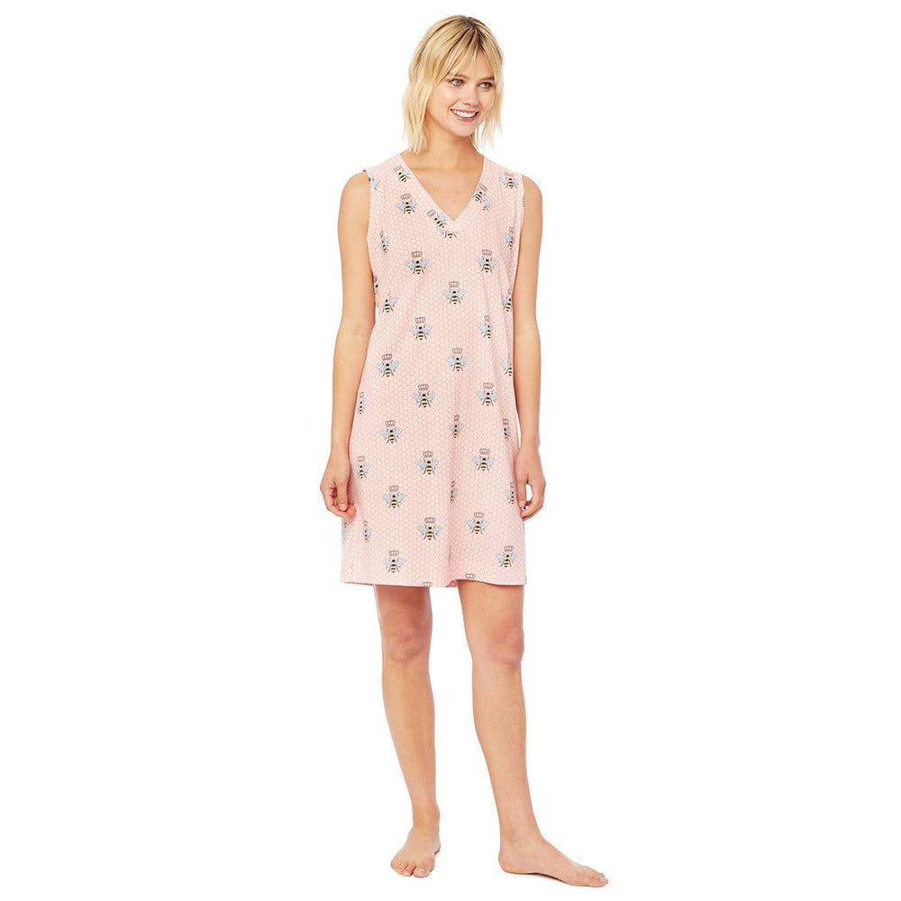 Queen Bee Pima Knit Nightgown - Pink Main Pink
