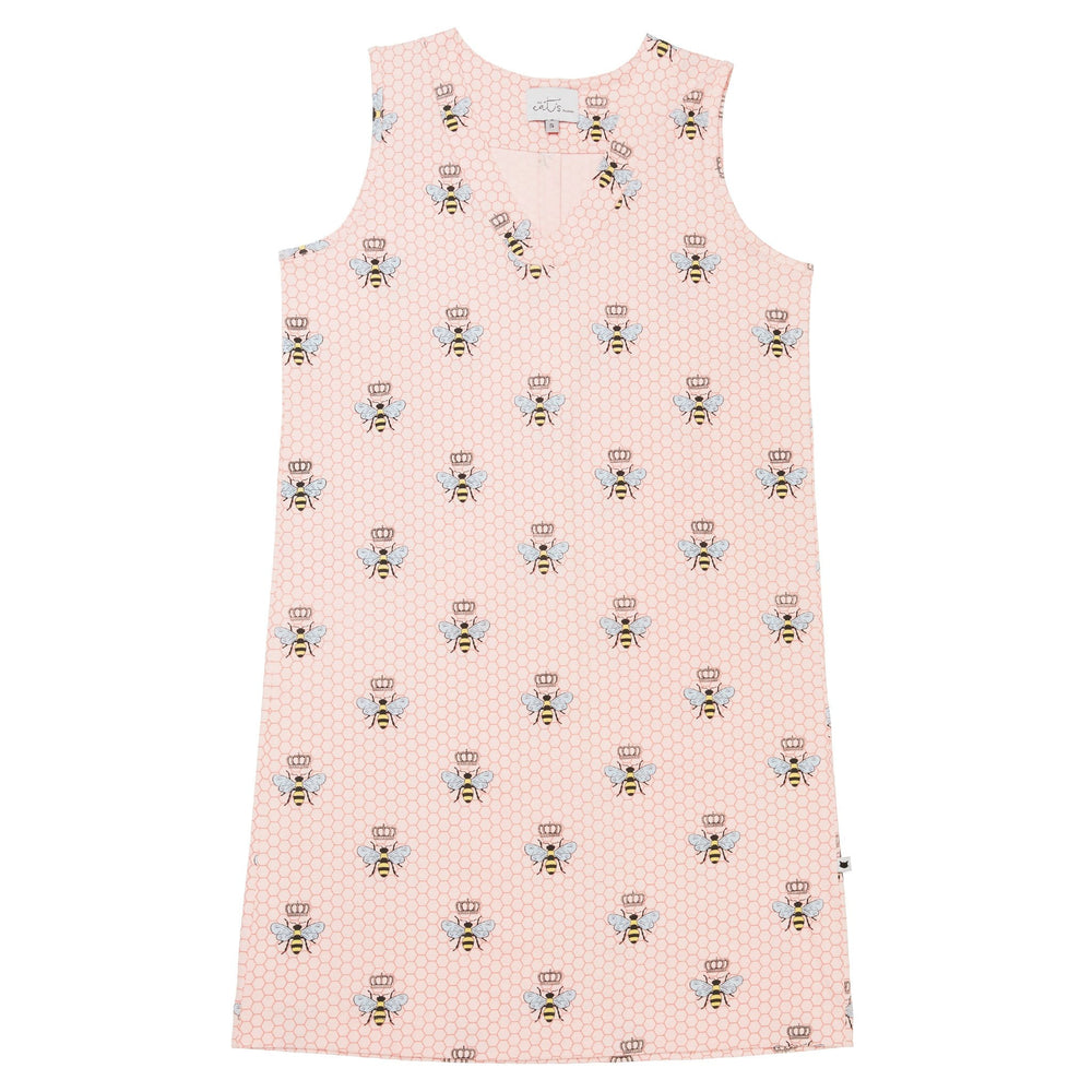 Queen Bee Pima Knit Nightgown - Pink Wide Pink