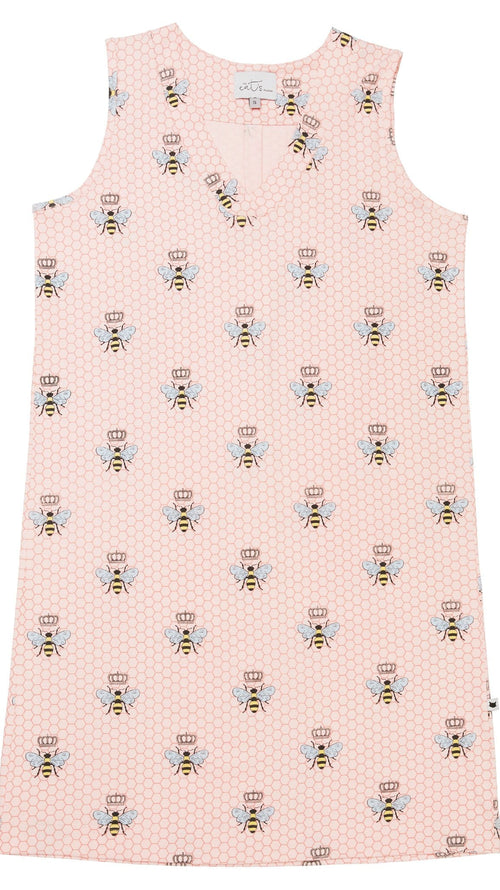 Queen Bee Pima Knit Nightgown - Pink Wide Pink
