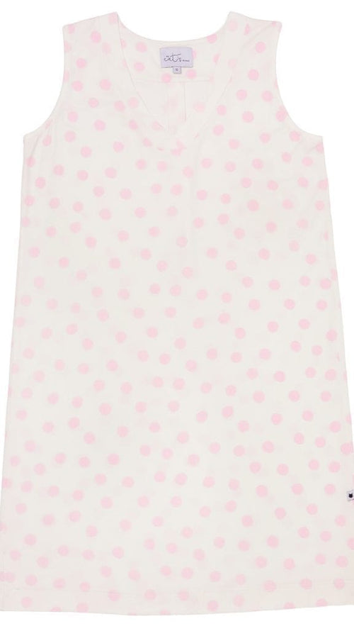 Sprinkle Dots Pima Knit Nightgown - Pink Extra Pink