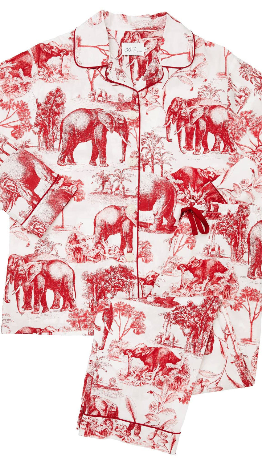 Safari Toile Luxe Pima Cotton Pajama - Red Extra Red