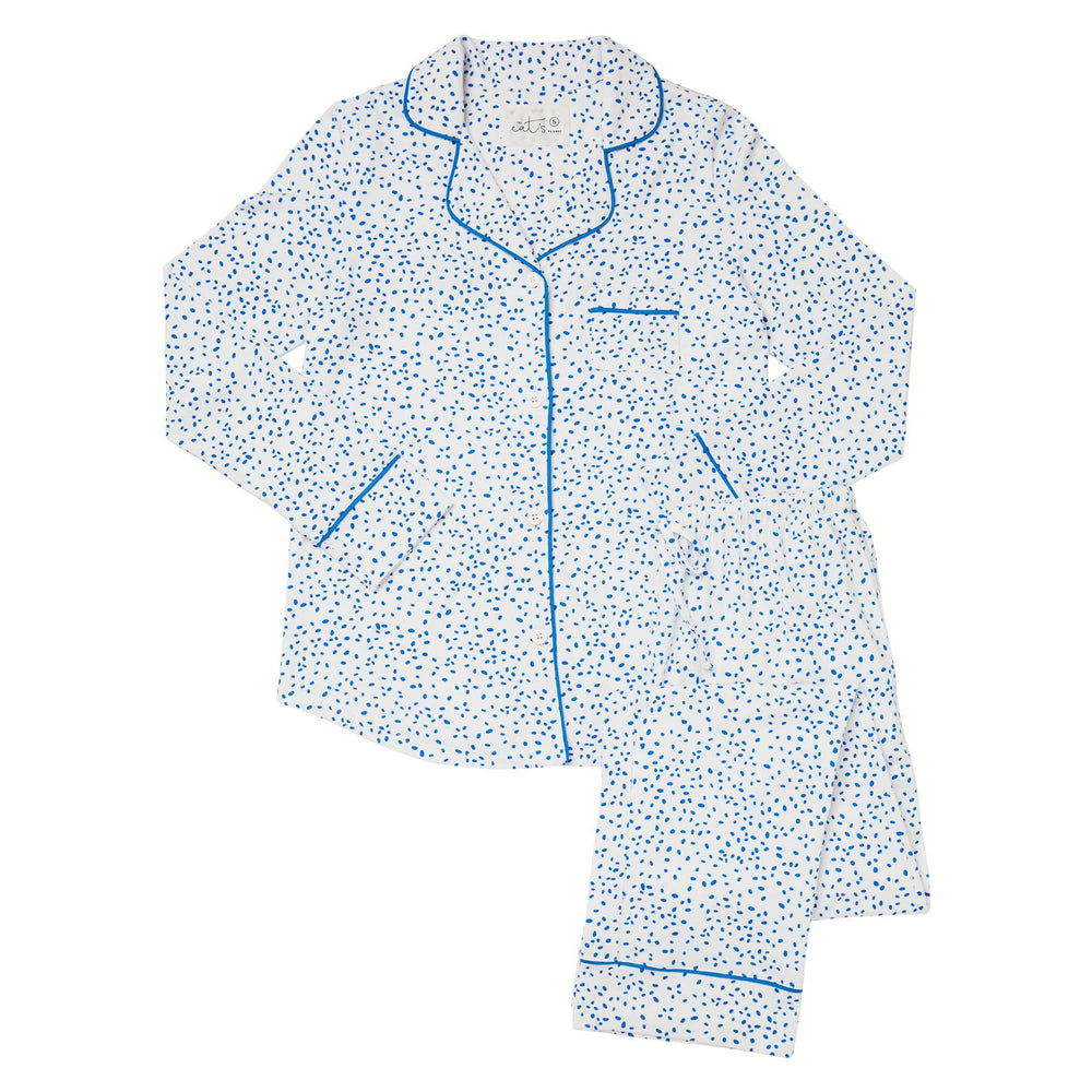 Confetti Dot Pima Knit Pajama - Blue Extra Blue