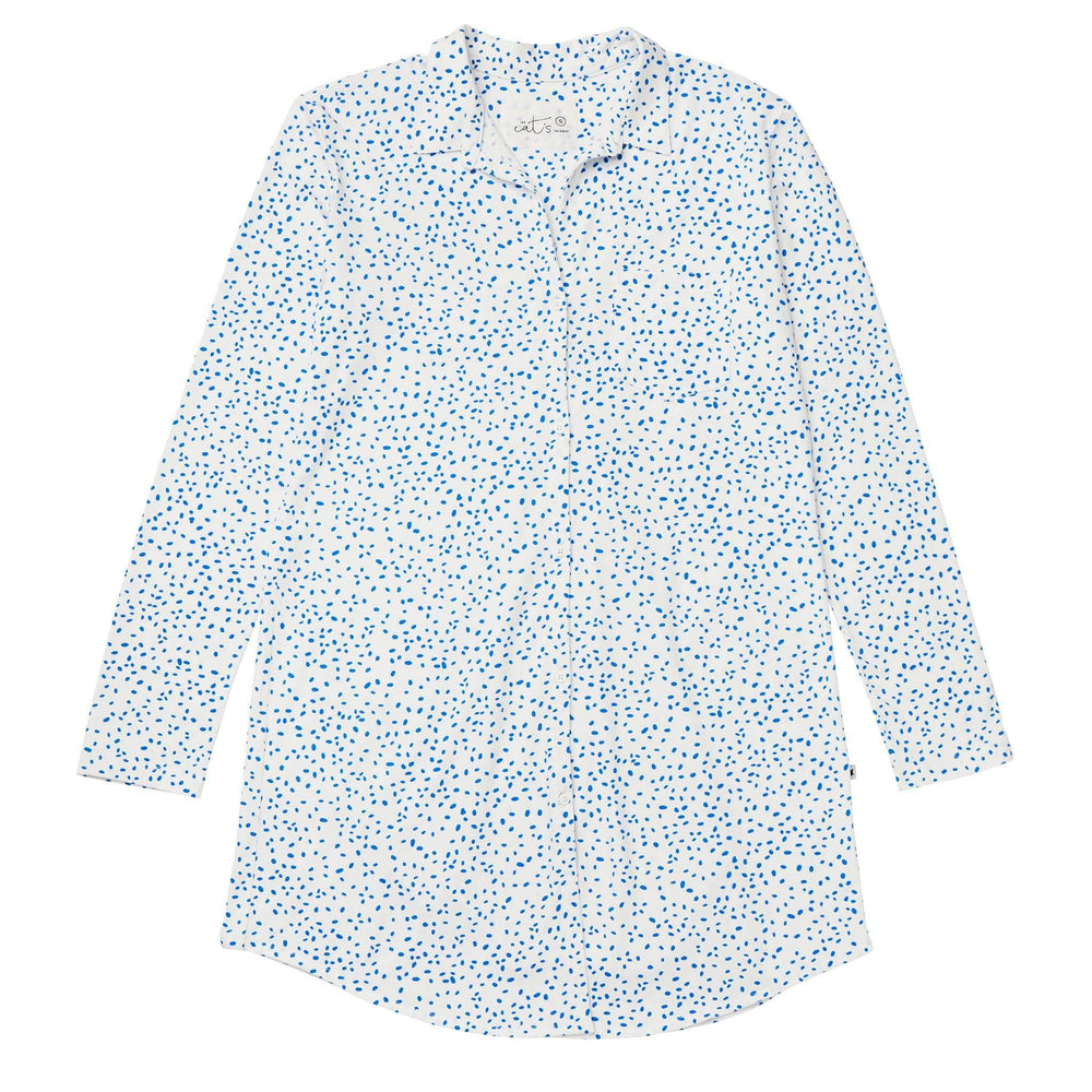 Confetti Dot Pima Knit Night Shirt - Blue Hover Blue