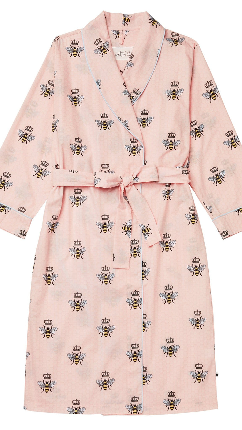 Queen Bee Luxe Pima Shawl Collar Robe - Pink Wide Pink