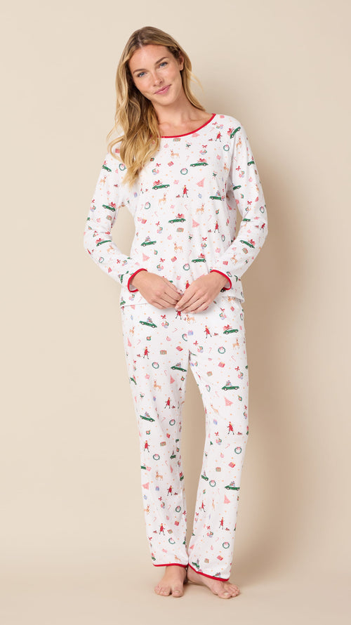 A Merry Little Stroll Pima Knit Simple Set Hover White