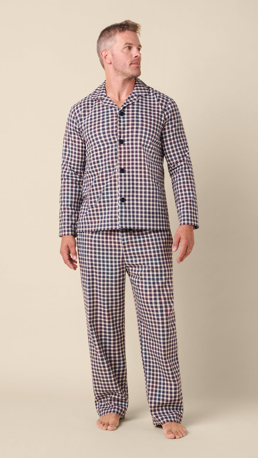 Adirondack Flannel Pajama Set Main Navy