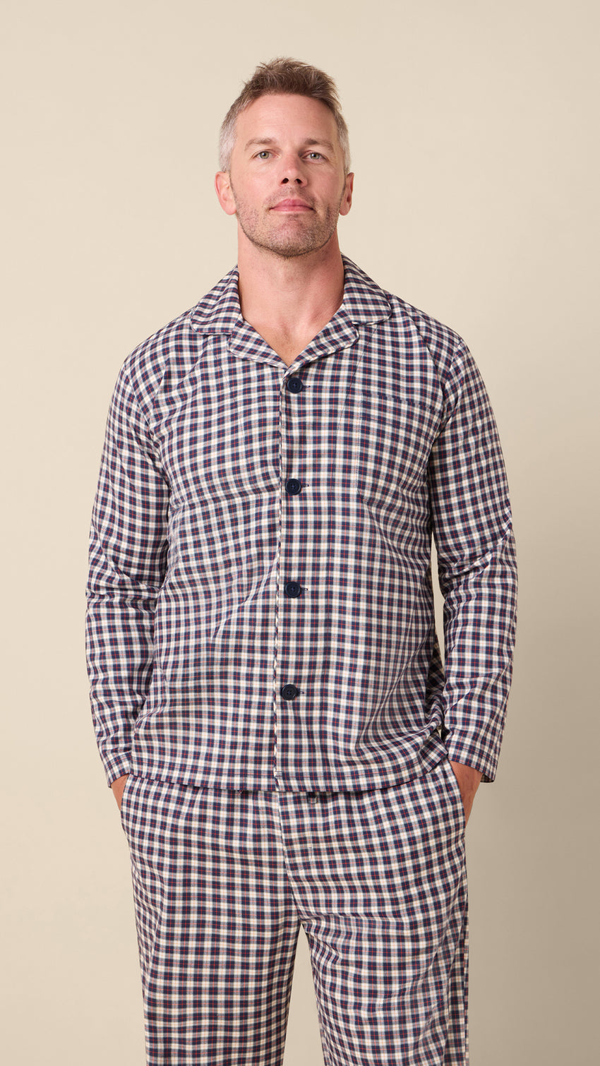 Adirondack Flannel Pajama Set Extra Navy