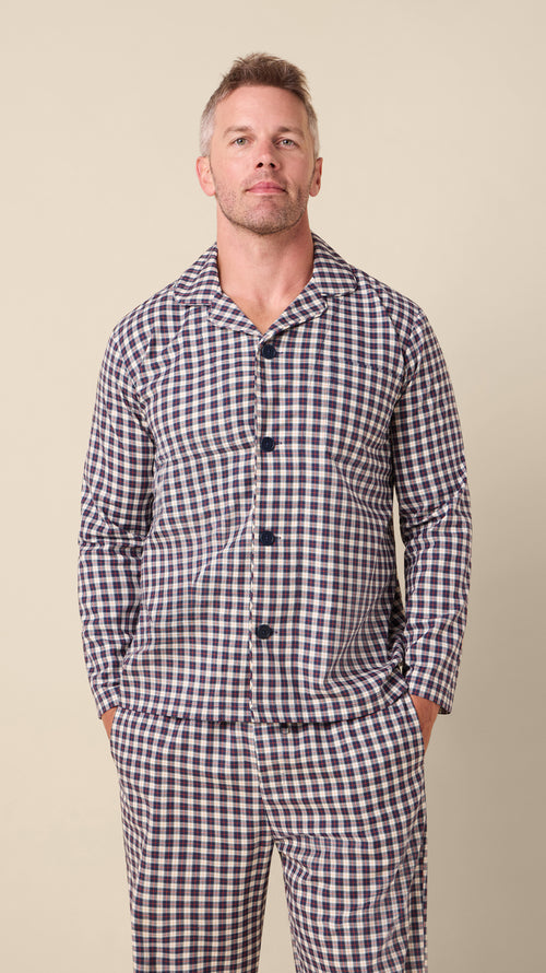 Adirondack Flannel Pajama Set Extra Navy