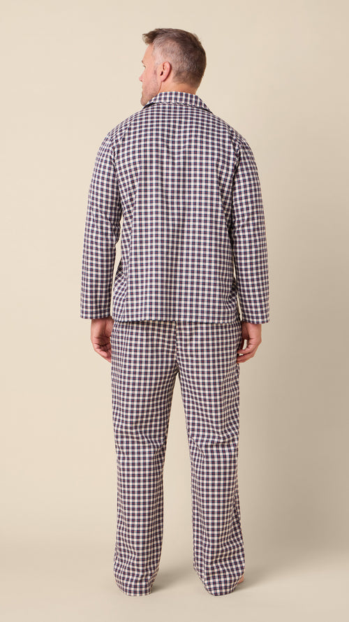Adirondack Flannel Pajama Set Hover Navy