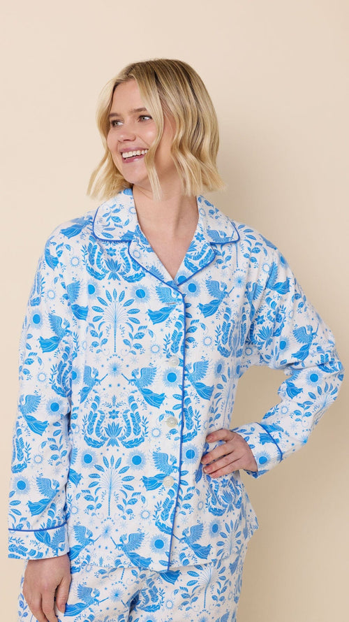 Angels Among Us Flannel Pajama Hover White