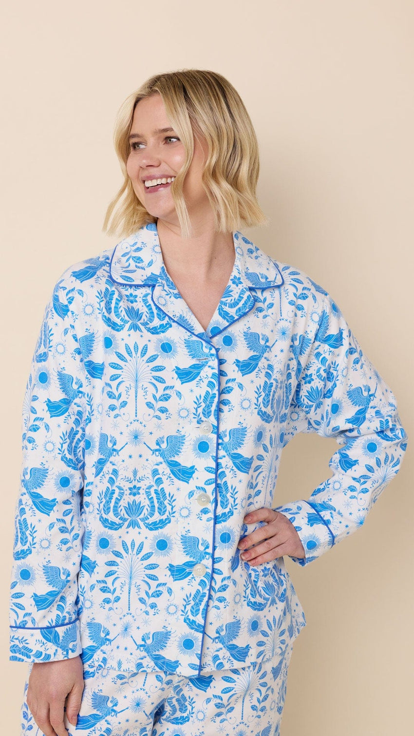 Angels Among Us Flannel Pajama Hover White