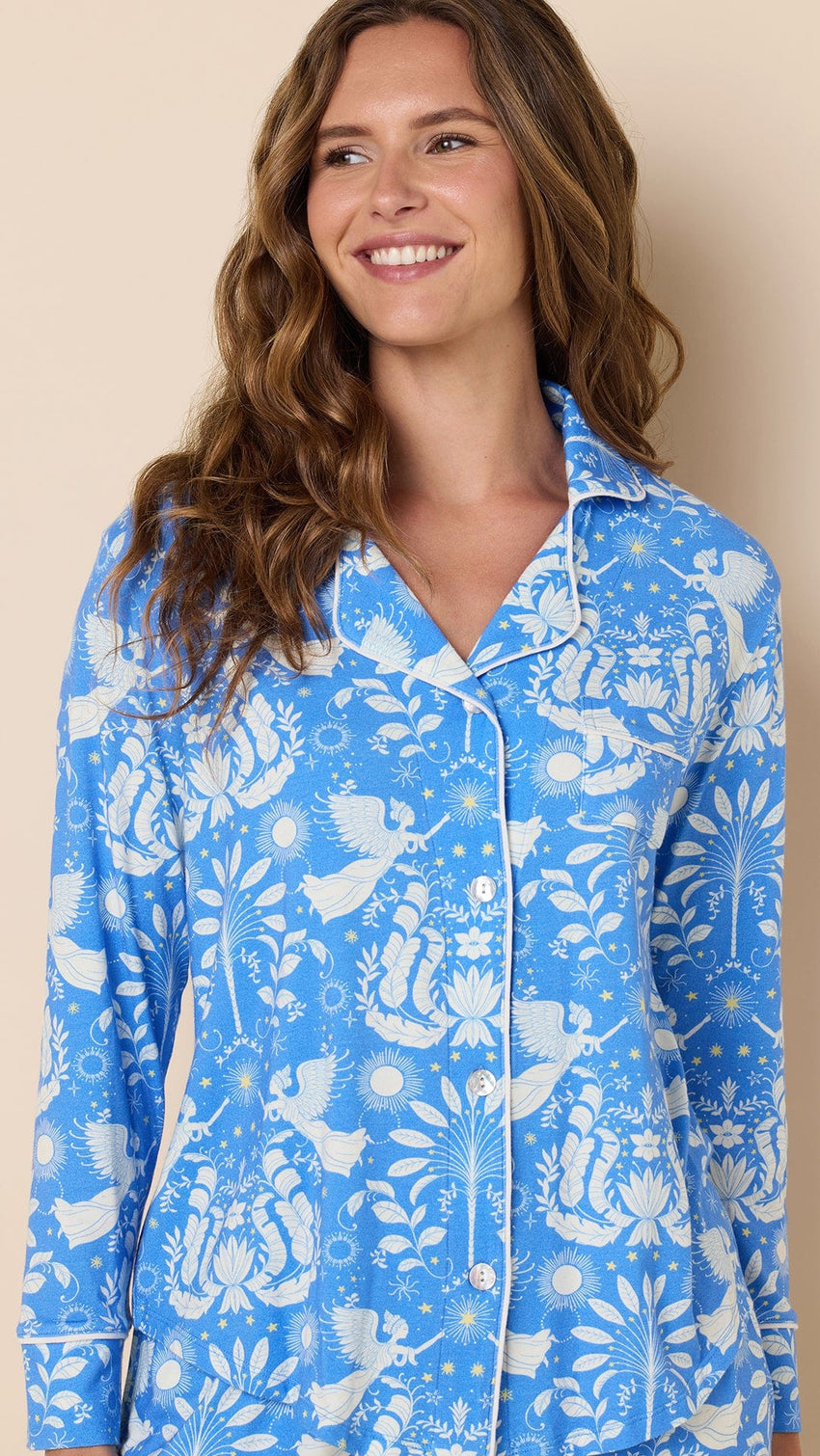 Angels Among Us Pima Knit Long-Sleeved Pajama Extra Blue