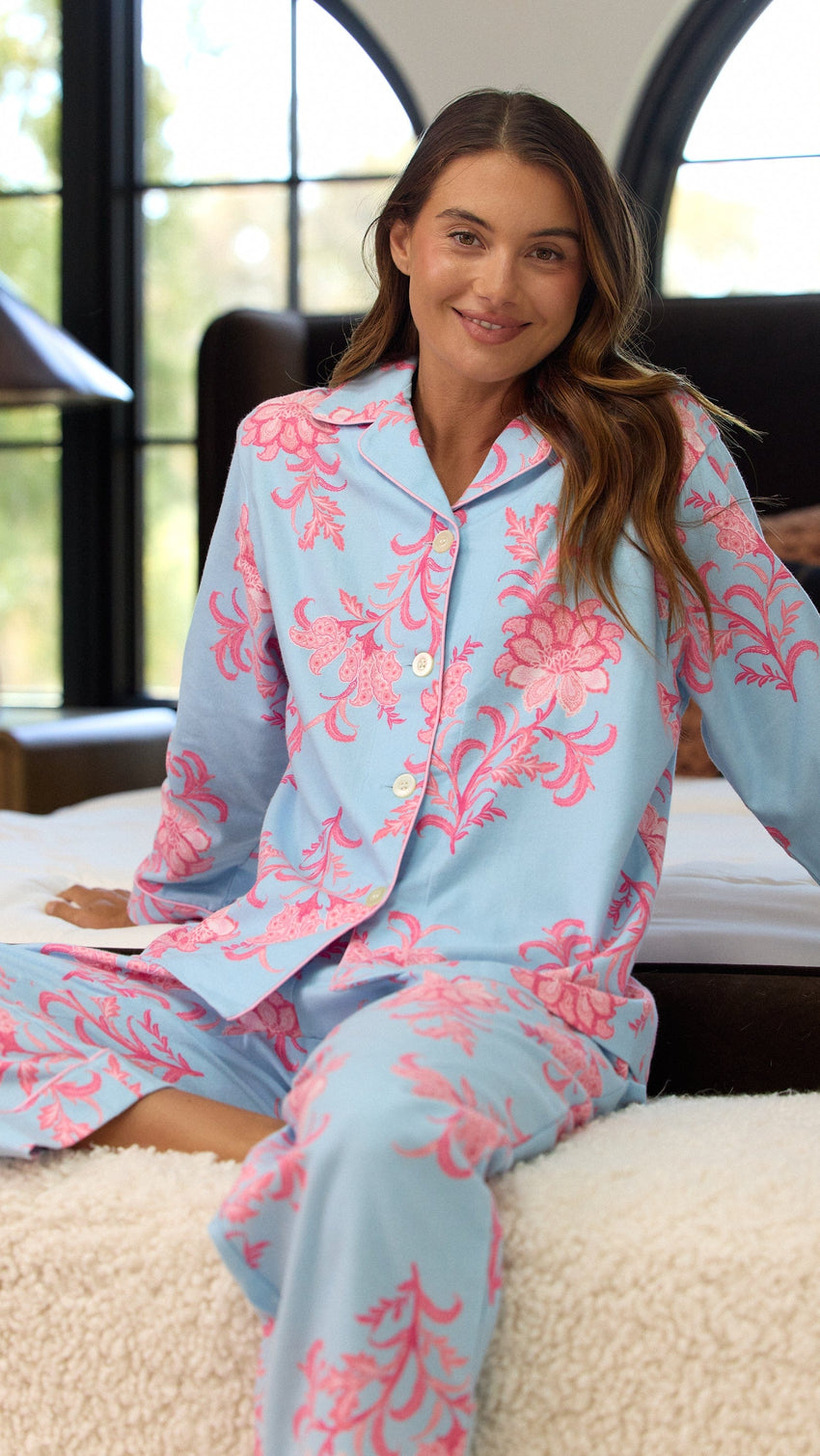 Ava Flannel Pajama Main Blue