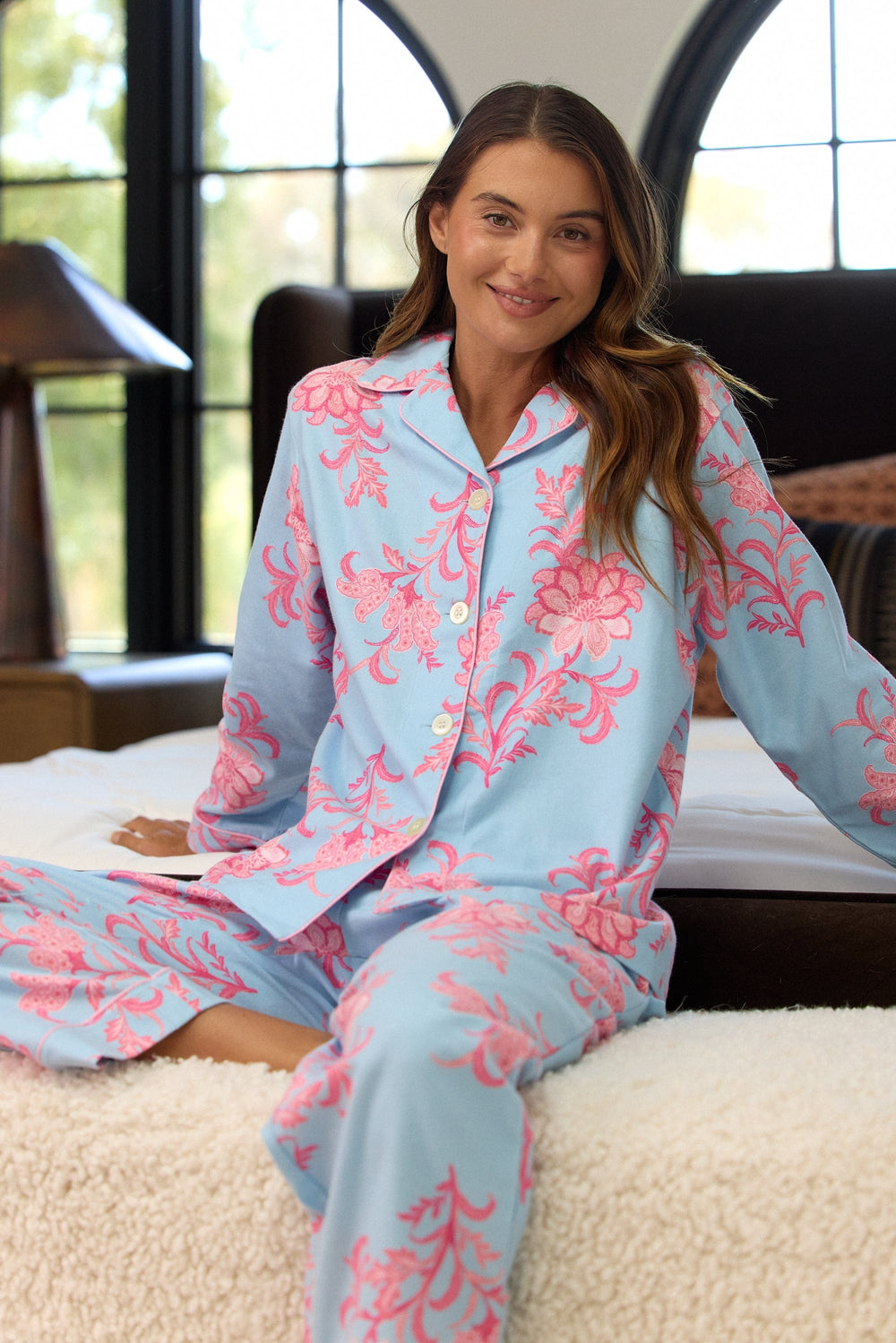 Ava Flannel Pajama Main Blue