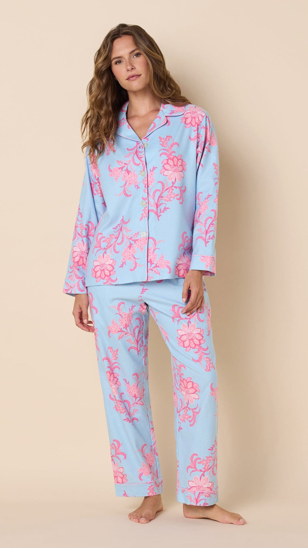 Ava Flannel Pajama Hover Blue