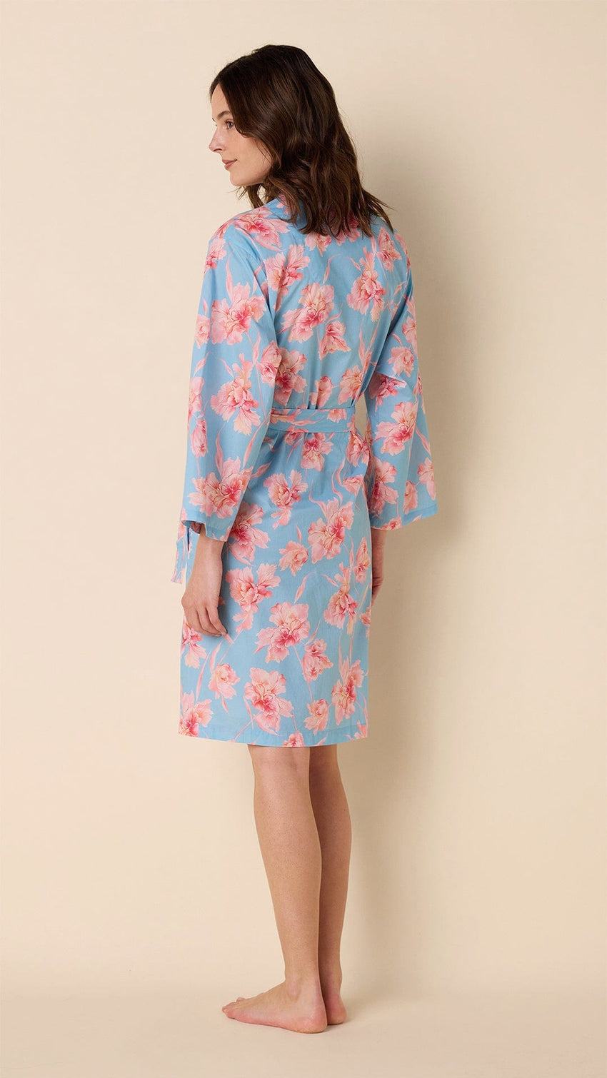 Celeste Luxe Pima Kimono Robe Hover Blue