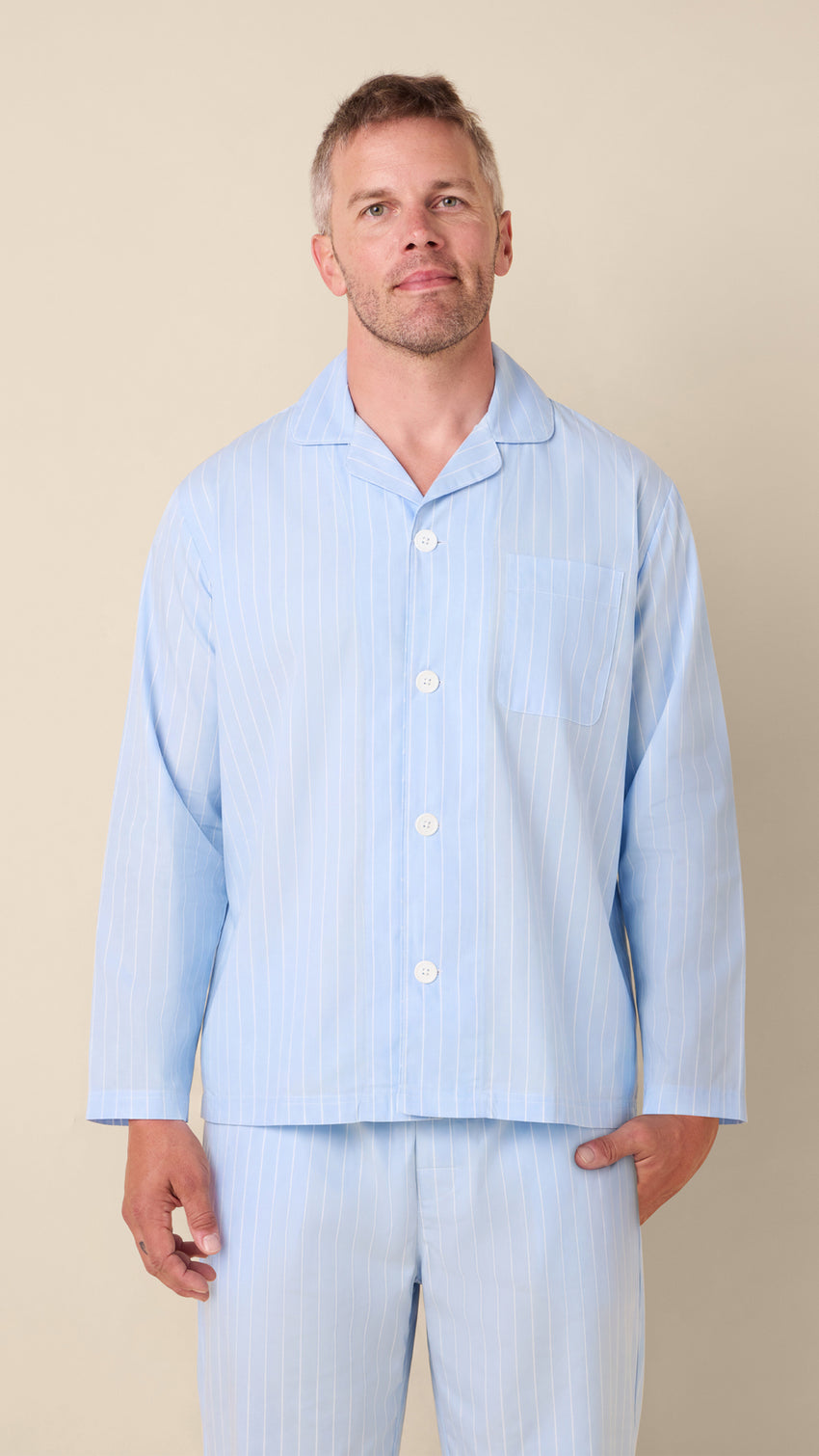 Bayside Stripe Luxe Pajama Set Main Blue