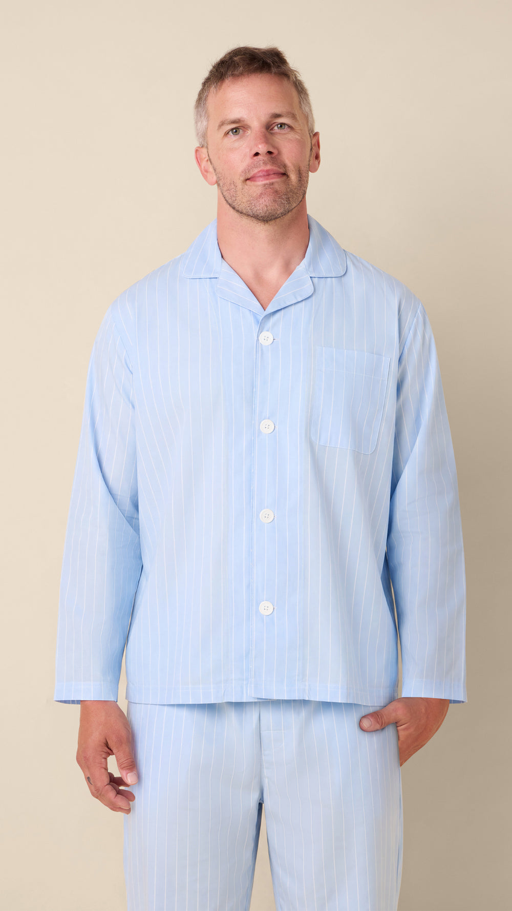 Bayside Stripe Luxe Pajama Set Main Blue