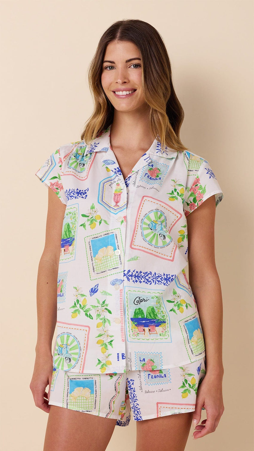 Bella Italia Luxe Pima Short Set Extra White