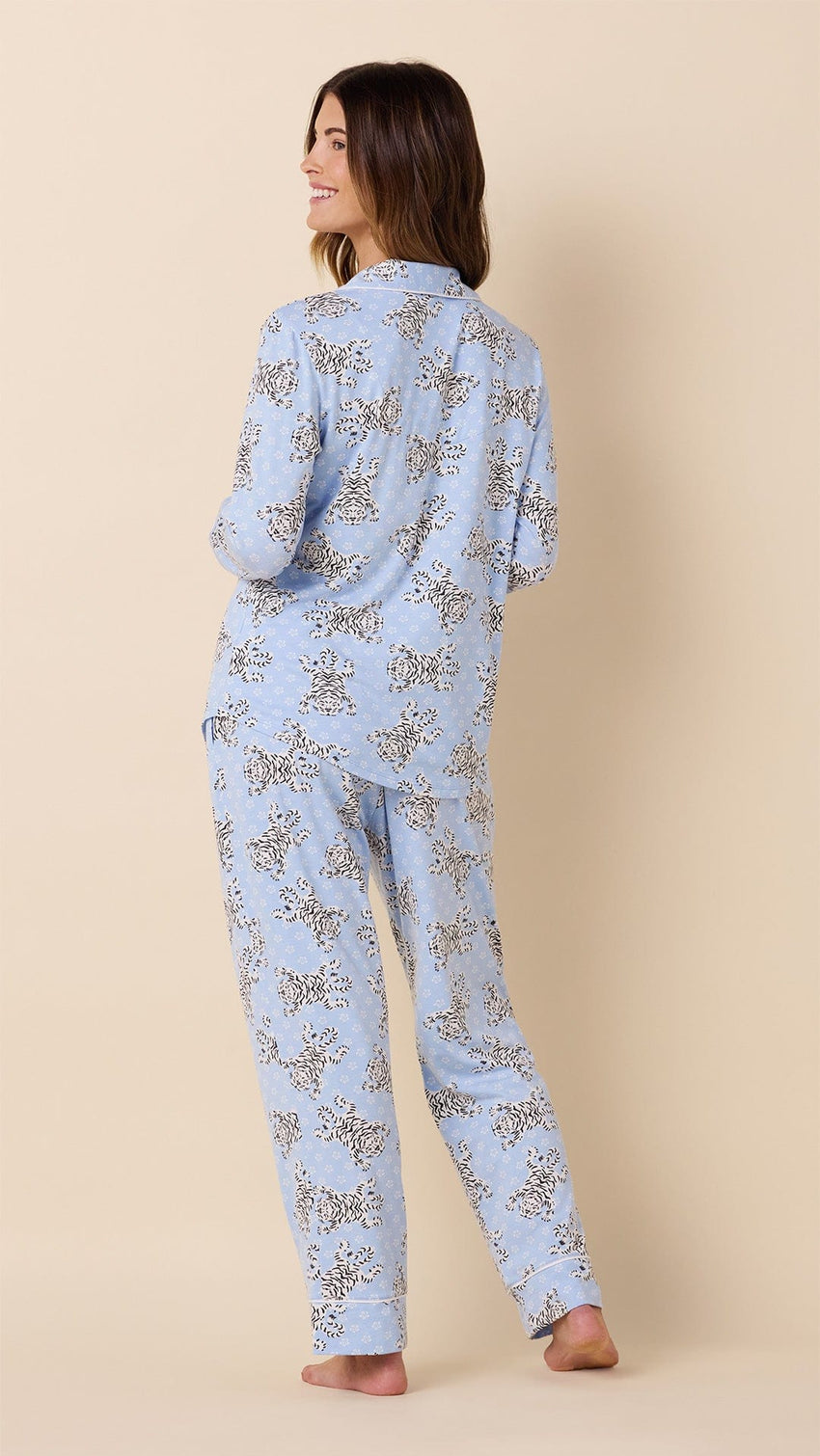 Bengal Blue Pima Knit Long-Sleeved Pajama Extra Blue