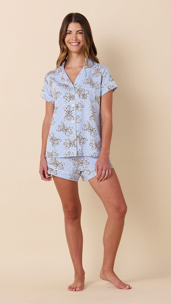 Bengal Blue Pima Knit Short Set Main Blue