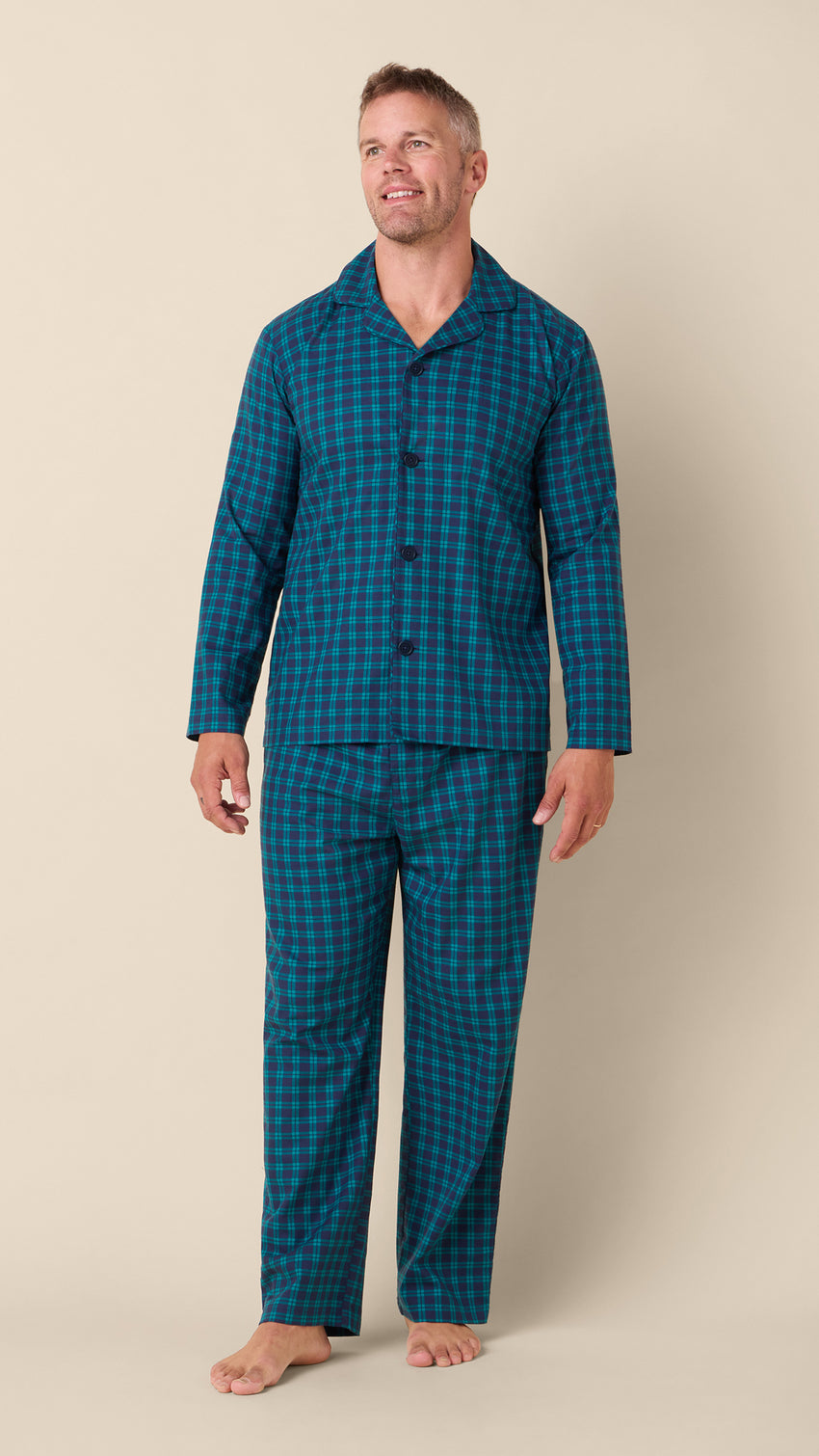 Bergen Flannel Pajama Set Main Navy