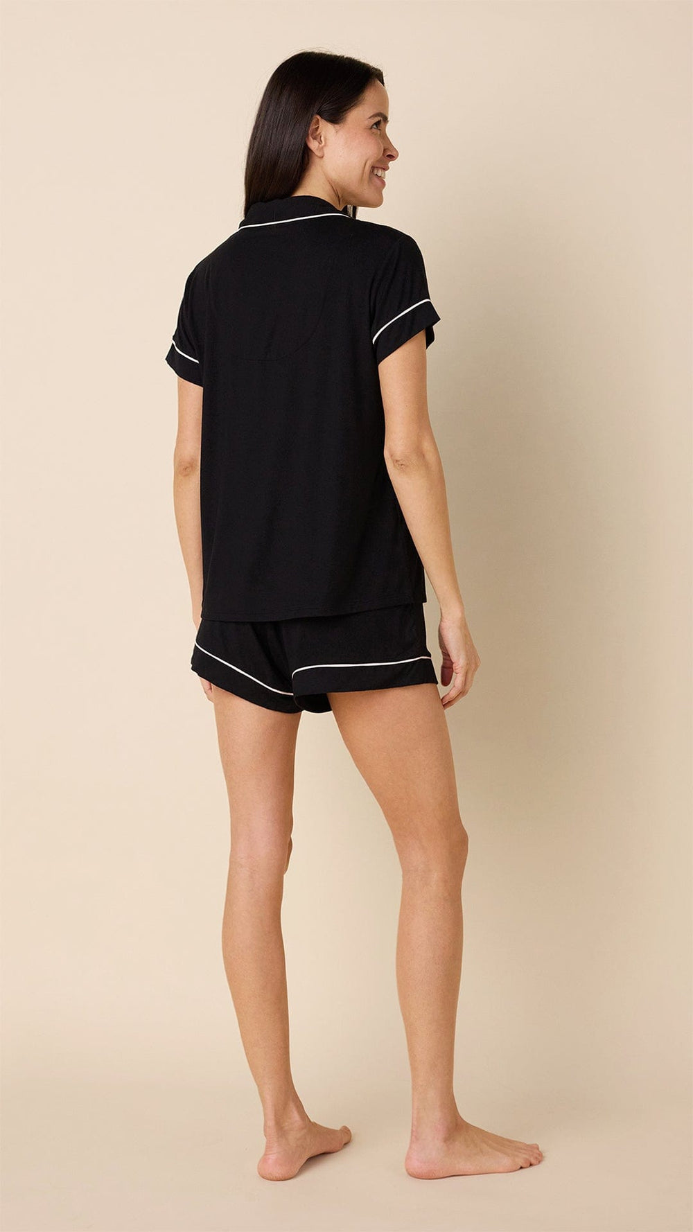 Classic Pima Knit Short Set - Midnight Hover Midnight/Pink