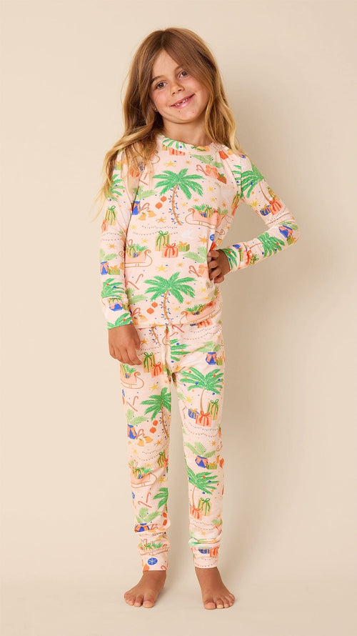 California Christmas Kids Pima Knit Pajama Main Ivory