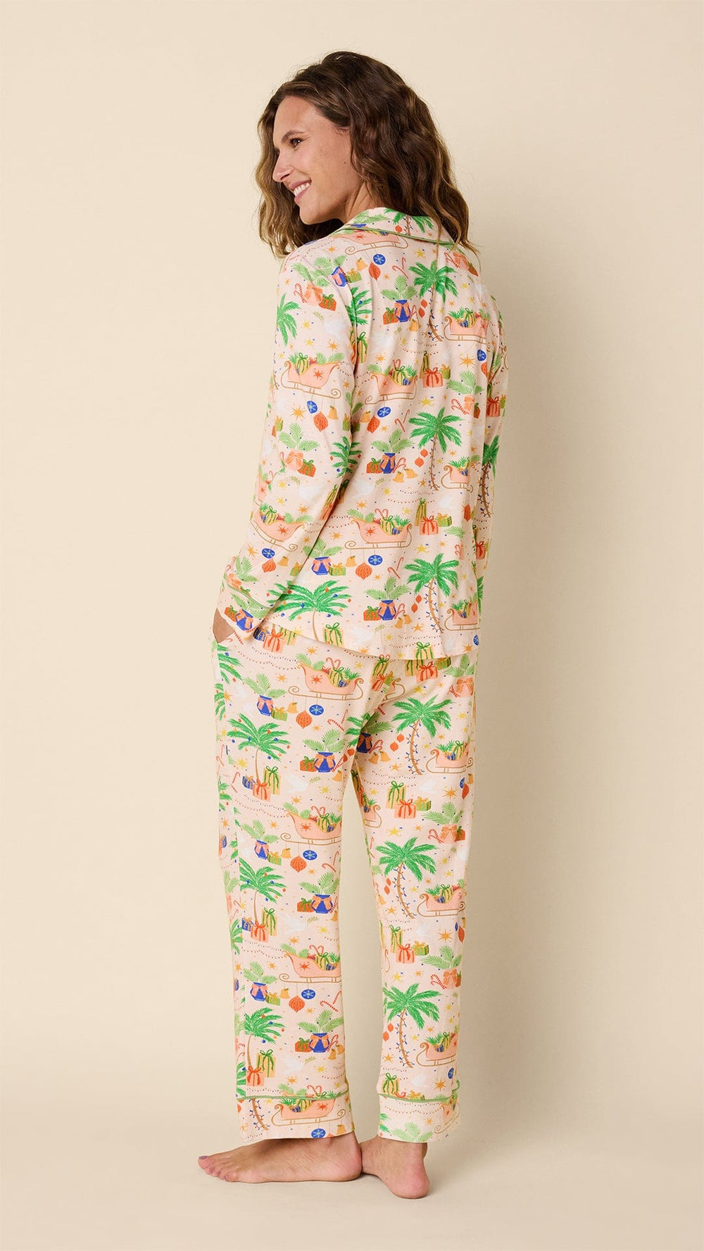 California Christmas Pima Knit Long-Sleeved Pajama Extra Ivory