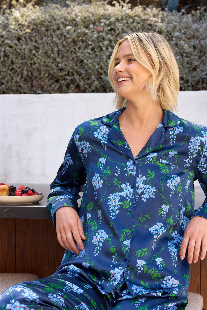 Cascadia Silk Pajama Main Navy