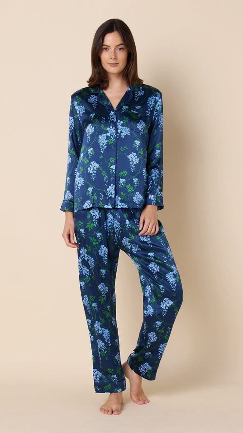 Cascadia Silk Pajama Hover Navy