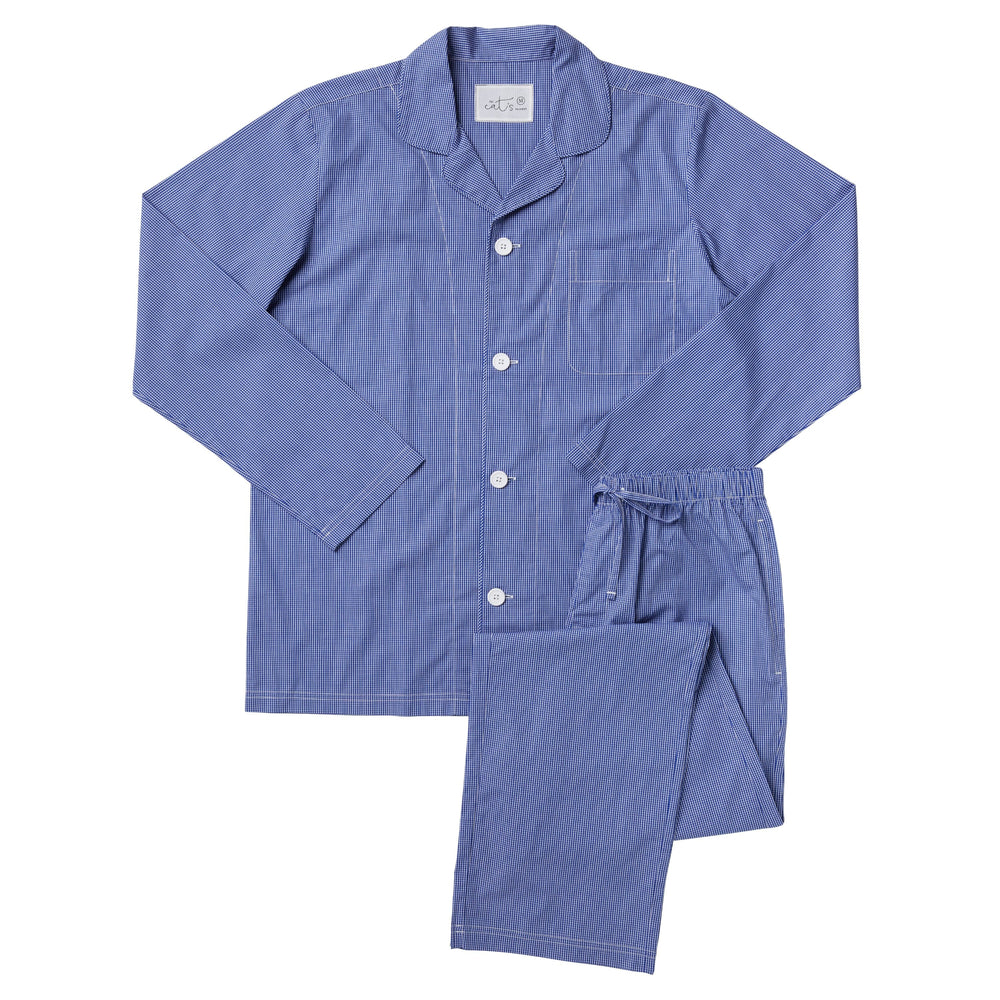 Charleston Men's Luxe Pima Pajama - Blue Wide Blue