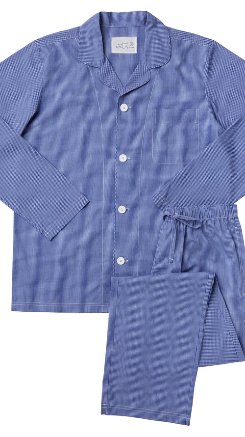 Charleston Men's Luxe Pima Pajama - Blue Wide Blue