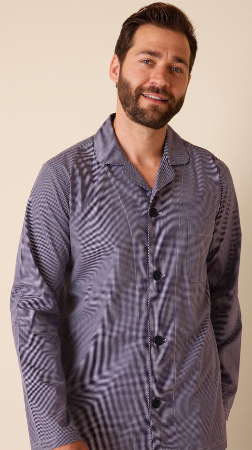Charleston Men's Luxe Pima Pajama - Navy Wide Navy