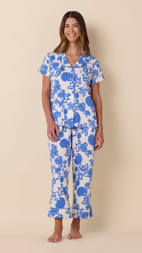 Chrysantheme Pima Knit Capri - Blue Hover Blue