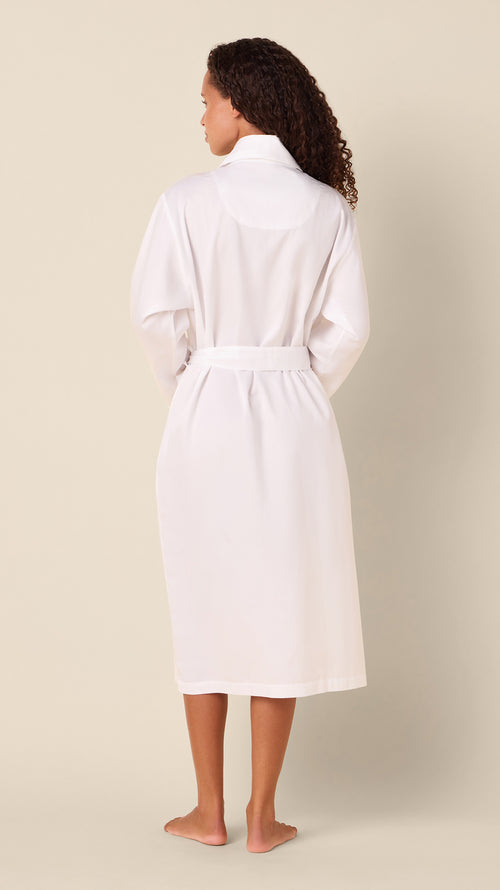 Classic Luxe Pima Shawl Collar Robe - White Hover White