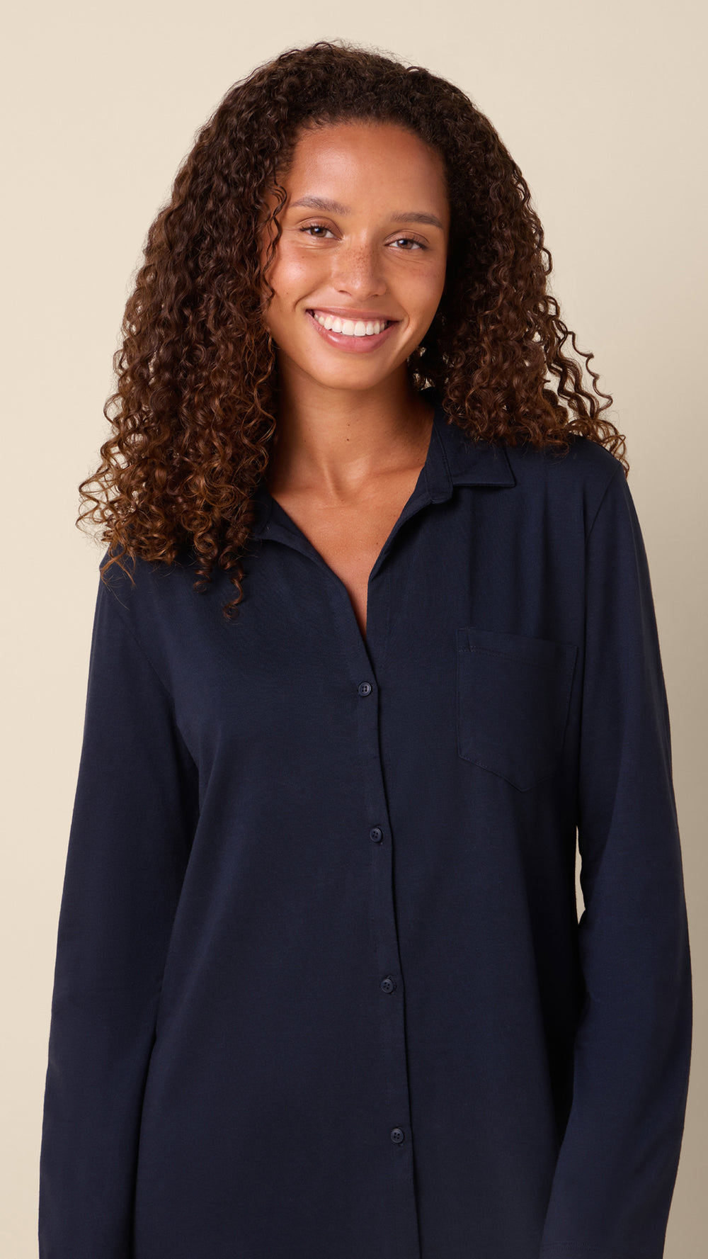 Classic Pima Knit Night Shirt - Midnight Extra Midnight
